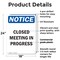Signmission Closed Meeting In Progress, 18 in W x Rectangle, Plastic OS-2PACK-NS-P-1824-V-10680 - alternate 7